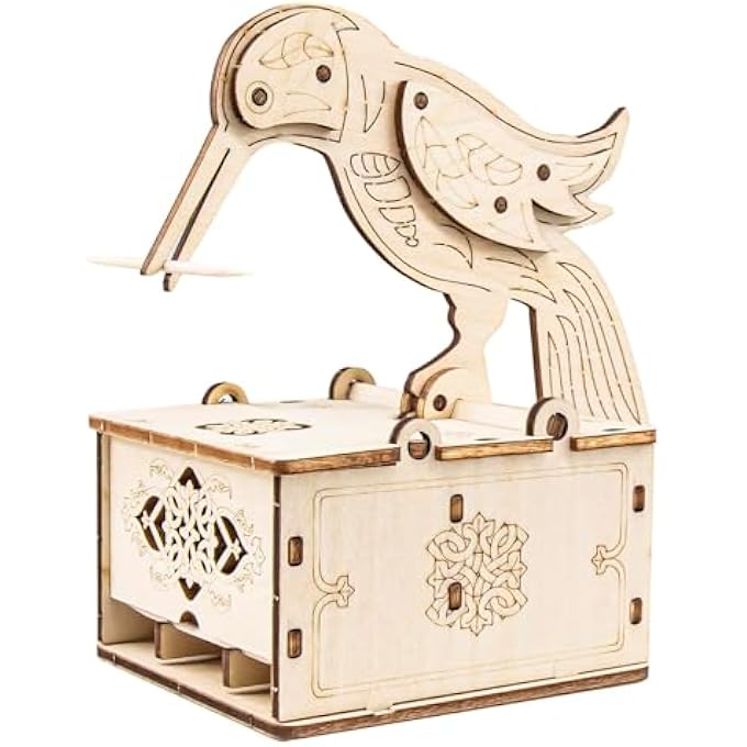 3D WOODEN PUZZLE, WOODEN TOOTHPICK WOODPECKER BIRD DESIGN FOR CHILD AND ADULT, EDUCATIONAL BRAIN TEASER PROJECT DIY MODEL BUILDING CRAFT SET, WOOD MECHANICAL TOY BIRTHDAY CHRISTMAS GIFT FOR AGE 14+ - Image 1